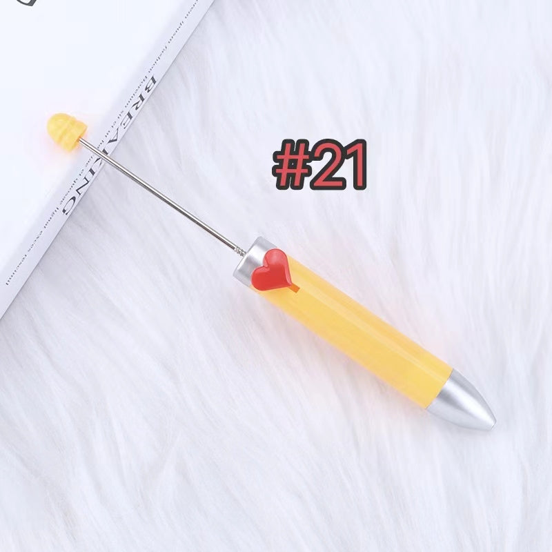 3pcs solid color beadable heartful pens 7different color ink in one pen