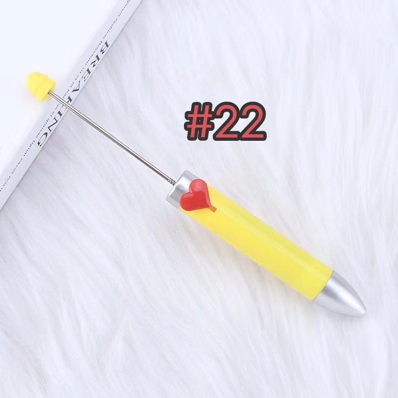 3pcs solid color beadable heartful pens 7different color ink in one pen