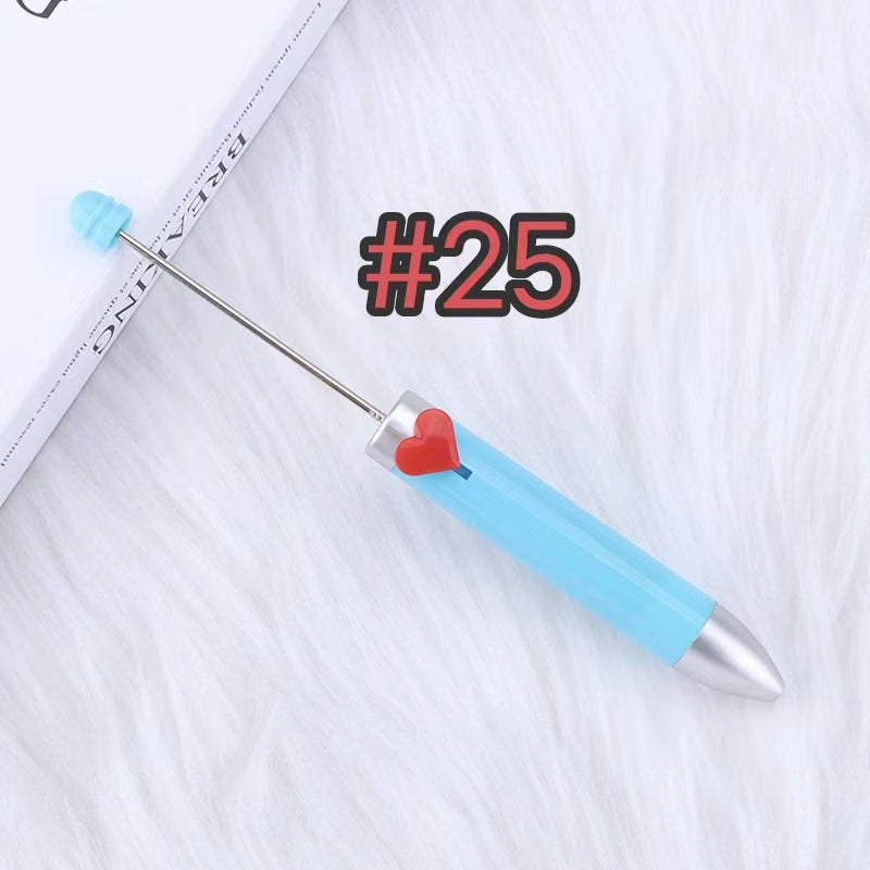3pcs solid color beadable heartful pens 7different color ink in one pen