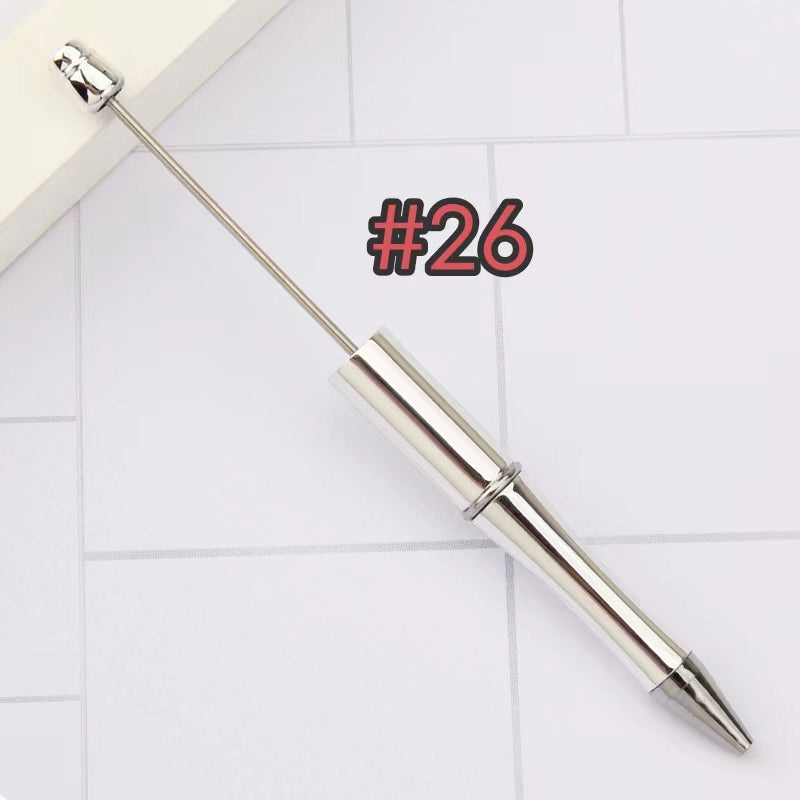 6pcs solid color beadable mentilic pens