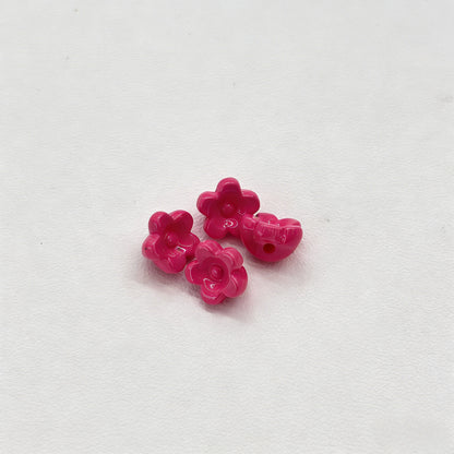 Acrylic Painted Colorful Mini Flower Beads
