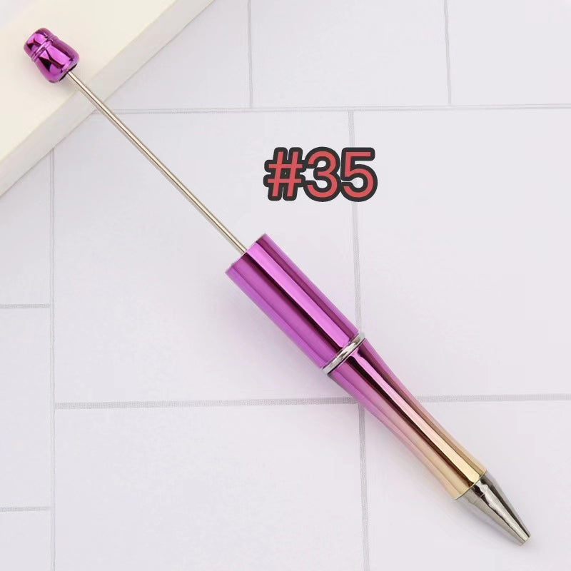 6pcs solid color beadable mentilic pens