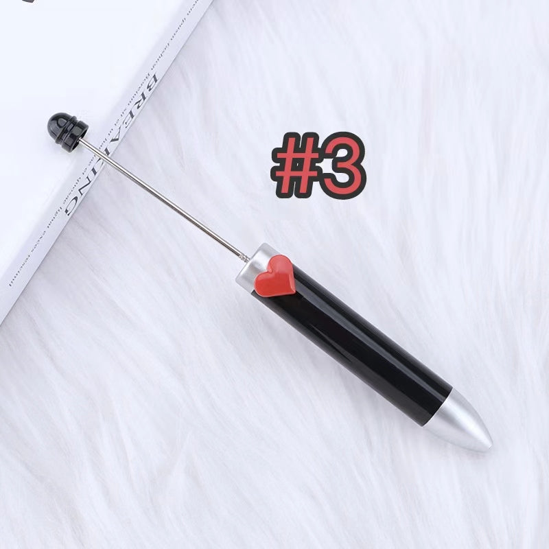 3pcs solid color beadable heartful pens 7different color ink in one pen