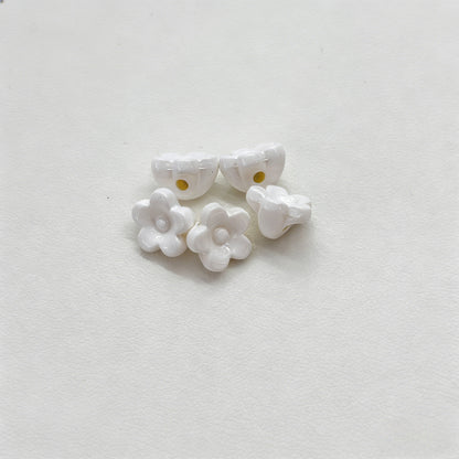 Acrylic Painted Colorful Mini Flower Beads