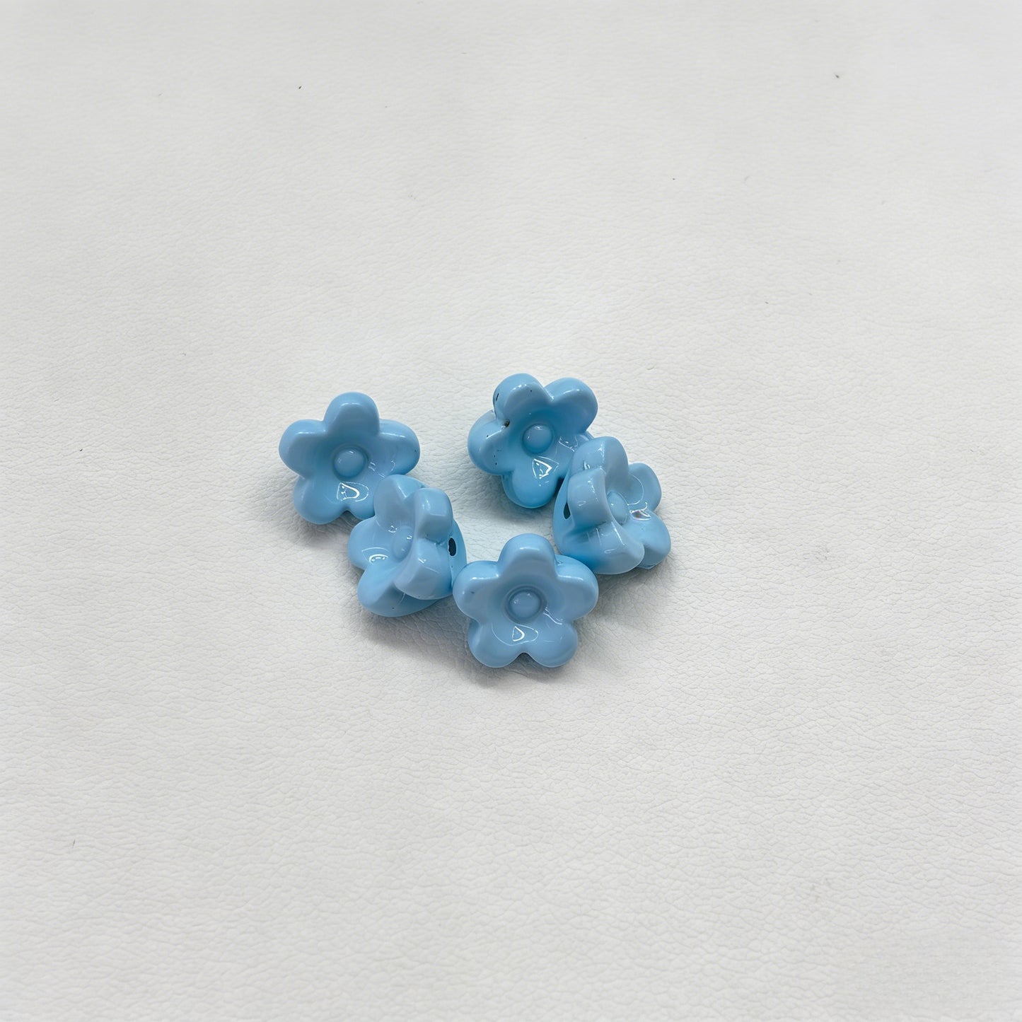 Acrylic Painted Colorful Mini Flower Beads