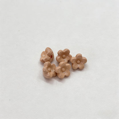 Acrylic Painted Colorful Mini Flower Beads