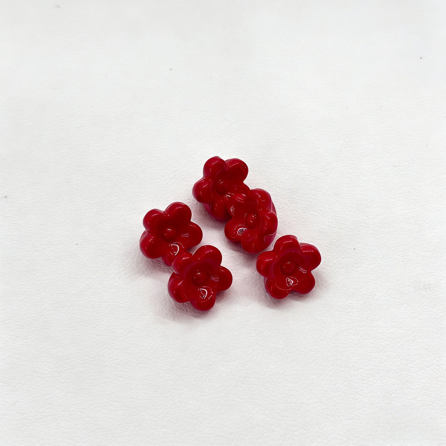 Acrylic Painted Colorful Mini Flower Beads