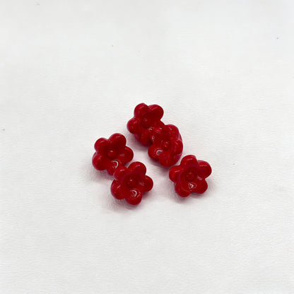 Acrylic Painted Colorful Mini Flower Beads