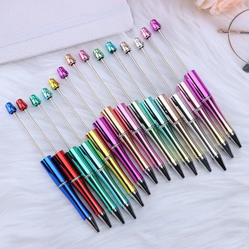 6pcs solid color beadable mentilic pens