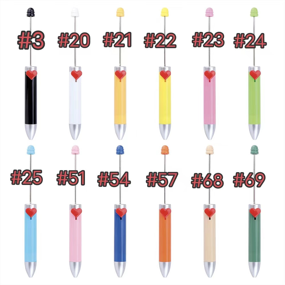 3pcs solid color beadable heartful pens 7different color ink in one pen