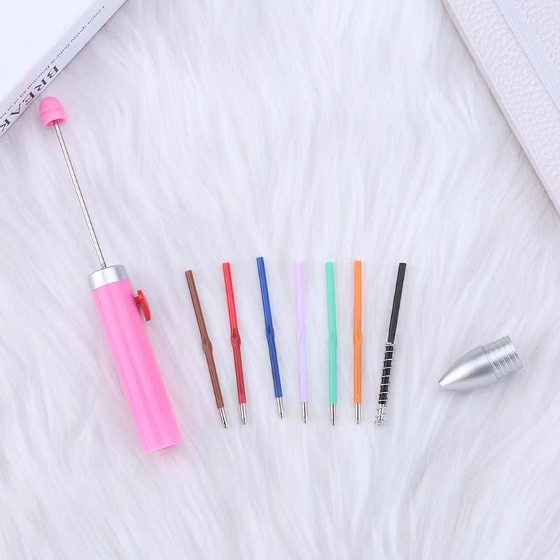 3pcs solid color beadable heartful pens 7different color ink in one pen