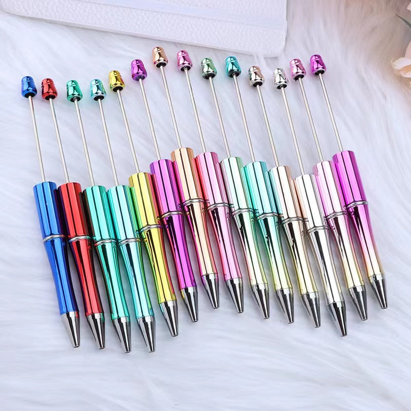 6pcs solid color beadable mentilic pens