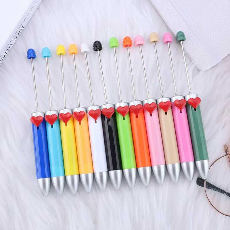 3pcs solid color beadable heartful pens 7different color ink in one pen